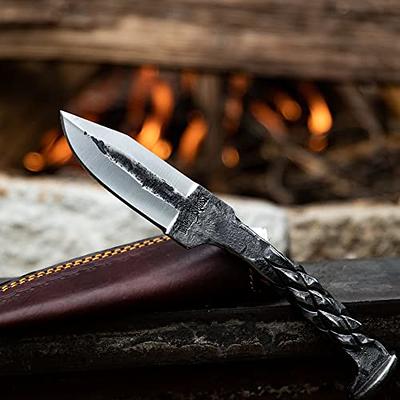 WARRIORS QUEST™ - SideWinder Railroad Spike Knife - Hand Forged & Heat  Treated Carbon Steel Knife with Premium Tooled Leather Sheath - Yahoo  Shopping