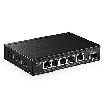 8 Port 2.5G Unmanaged Ethernet Switch with 10G SFP, VIMIN 8-Port 2.5G  Base-T Ports with 60Gbps Switching Capacity, Compatible 10/100/1000Mbps  Network