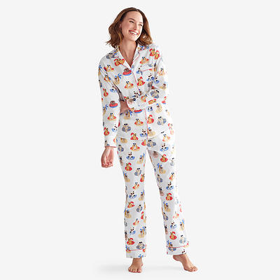 Poplin Pajama Set - Playful Dogs, Size Small, Cotton | The Company