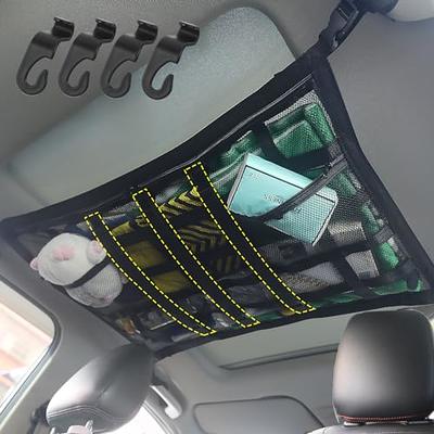 Car Ceiling Cargo Net Pocket, 29.5x19.5 Reduce Sagging Car Storage Mesh  Organizer, Camping Must Haves, Overlanding Accessories for SUV Travel Long  Road Trip - Only fit for Cars with 4 Handles 