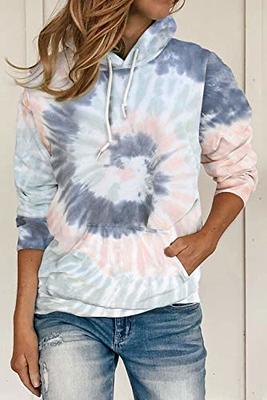 YOCUR Hoodie for Womens tie dye sweatshirts for women Soft Pullover Gray Fall  Lightweight Sweater Loose Casual Tops Grey Blue M - Yahoo Shopping