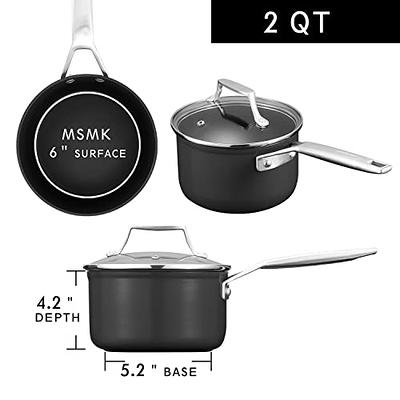 Cook N Home Nonstick Sauce Pan Set 1Qt and 2Qt, Multi-purpose Pots