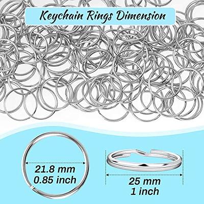300Pcs Keychain Rings kit, Includes 100Pcs Key Rings with Chain, 100pcs  Jump Rings and 100pcs Screw Eye Pins, Keychain Rings Bulk for Resin Crafts