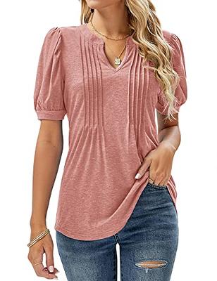 ENMAIN Womens Tunic Tops 3/4 Sleeve Plus Size Loose Fit Flare T