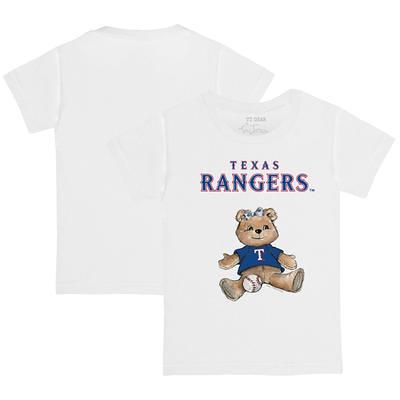 Women's Tiny Turnip White Texas Rangers Baseball Tie T-Shirt Size: Small