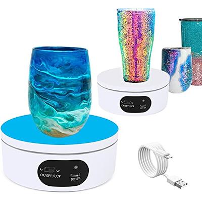 Riomh Turner Cup Display Stand for Epoxy Glitter Tumbler, 360 Degree  Automatic Mute Rotating Turntable, Bling Bling Tumbler Making Supplies  Spinner - Yahoo Shopping