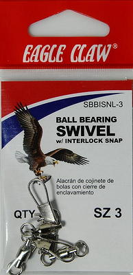 Eagle Claw 01132-007 Barrel Swivel Terminal Tackle, Silver Finish