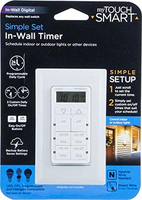 myTouchSmart Indoor Plug-In Simple Set Digital Bar Timer, White