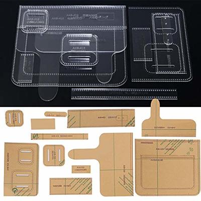 Leather Patterns Templates, Transparent Leather Stencil Model Card Package  Acrylic Template for Handicraft Gift