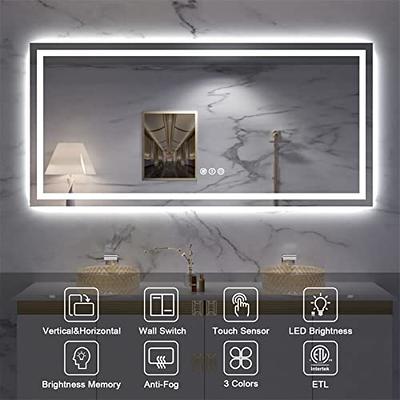 Amorho 72''x 40'' LED Mirror for Bathroom with Front and Backlight, Large  Dimmable Wall Mirrors with Anti-Fog, Shatter-Proof, Memory, 3 Colors,  Double LED Vanity Mirror - Yahoo Shopping