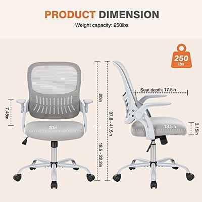 SMUG Office Computer Desk Chair, Ergonomic Mid-Back Mesh Rolling