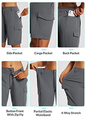 BALEAF Women's 10 Long Shorts Knee Length Hiking Cargo Shorts Quick Dry  with Pockets UPF 50+ Water Resistant-Grey-XL - Yahoo Shopping