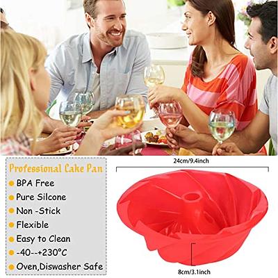 OMDBAGD Birthday Cake Molds for Baking Silicone Cake Pans Reusable