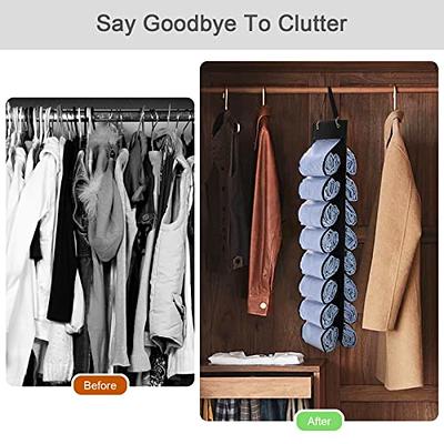 Foldable Hanging Pouch 8 Tier Folding Rack Bag Wallet Handbag Storage Bag  Door Clutter Pocket Hanger Storage Wardrobe Hanger