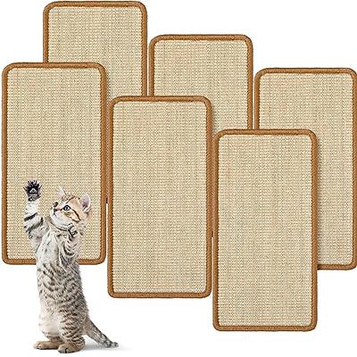 FUKUMARU Cat Scratcher Mat, 23.6 X 15.7 Inch Natural Sisal Cat Scratch  Mats, Horizontal Cat Floor Scratching Pad Rug with Sticky Velcro Tapes,  Protect