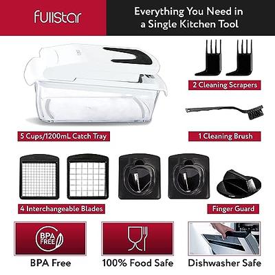Fullstar Compact Vegetable Chopper - Food Slicer, Stainless Steel,  White/Black