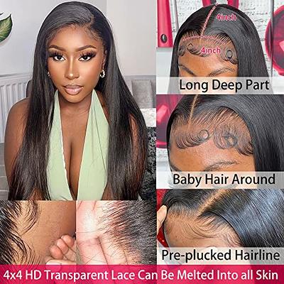 30 Inch Straight Lace Front Wigs Human Hair 4x4 Closure Wigs Human