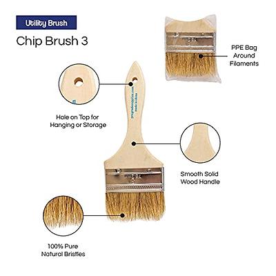 CHIP PAINT BRUSHES Disposable Wide Brush Light Brown 96 Pack 1