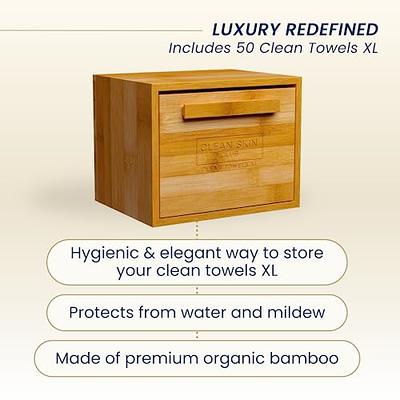Clean Skin Club Luxe Bamboo Box with Drawer & Towels XL, Face Towel,  Disposable Makeup Remover Dry Wipes, Facial Wash (Bamboo Container Drawer)  - Yahoo Shopping