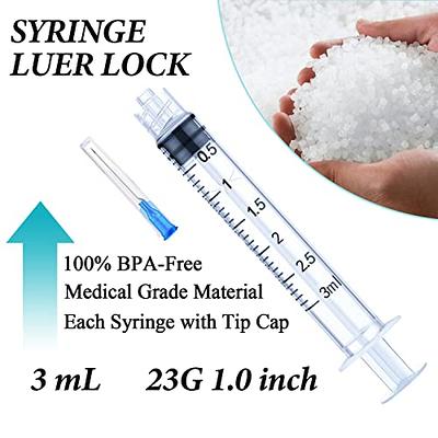 100 Pack 3ml Disposable Syringe with Needle 23Ga 1.0 Inch, Luer Lock  Syringes, Individual Sterilized Wrapped - Yahoo Shopping