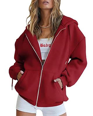 Buy Cethrio Women's Zip Up Y2K Hoodies Long Sleeve Fall Sweater Coats  Oversized Casual Sweatshirts Fleece Jacket with Pockets Online at  desertcartCyprus