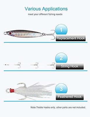 Beoccudo Saltwater Treble Hooks Large Size 4X Strong Triple Fishing Hooks  for Big Game Trout Bluefish Salmon Kingfish - Yahoo Shopping