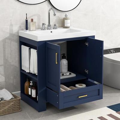 DHP Otum 24 Inch Bathroom Vanity with Sink, Navy Blue 