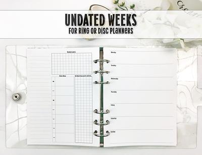 Pocket Week on 1 Page Horizontal Planner Insert Refill, 3.2 x 4.7