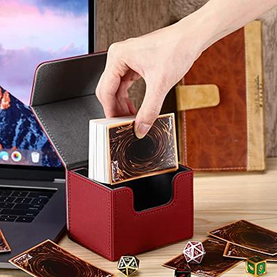 4 Pieces Leather Deck Card Boxes Cards Deck Game Box for Collectible  Playing Card Box Compatible with MTG Commander Decks (Black and Red, Green,  Blue