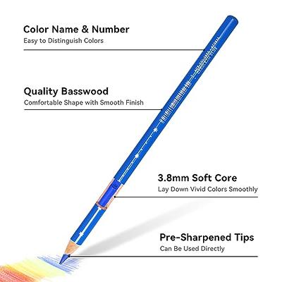 Arteza Pastel Colored Pencils for Adult Coloring, Set of 50 Drawing Pencils, Triangular Grip, Pre-Sharpened Pencil Set, Professional Art Supplies