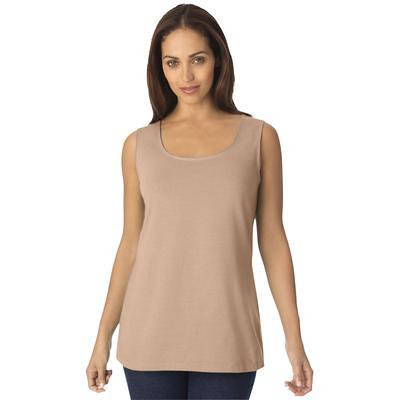 Roaman's Women's Plus Size Scoopneck Tank Top 100% Cotton Layering A-Shirt  