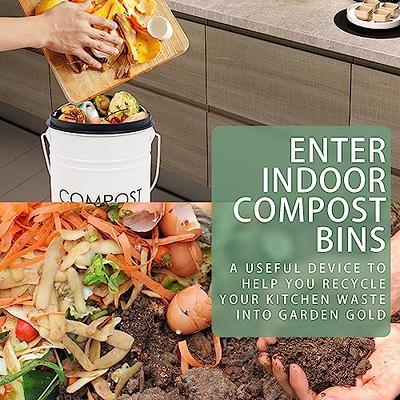 Kitchen Counter Compost Bin, Compost Pail With Inner Liner, Small