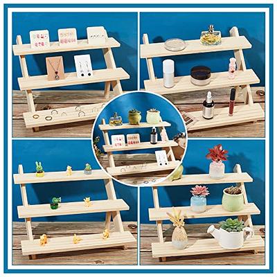 NBEADS 3 Layers Wooden Nail Art Display Rack, Wooden Display Stand