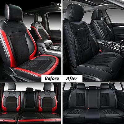 Leather Car Seat Covers Front Rear Seat Cushion Universal Fit for