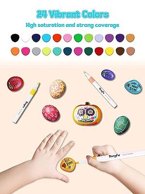 TongFu Paint Pens, 24 Colors Acrylic Paint Pens, Acrylic Paint