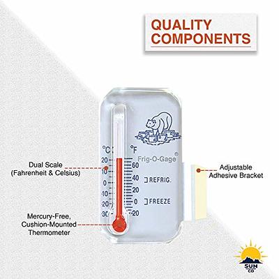 Sun Company Frig-o-gage - Thermometer for Refrigerator, Freezer, or Cooler, Compact, Portable, and Accurate