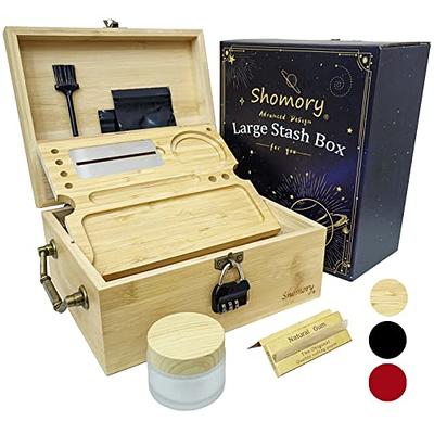 GREEN CROSS Rolling Tray Stash Box Lock Box With Key Wooden Box