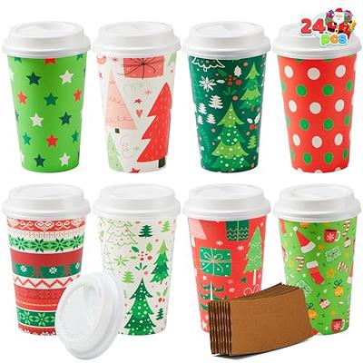 Christmas Party Cups Kids Table Cup Lids/straws Disposable