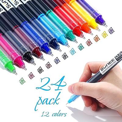 Kezzy Stationers 12 Pack Retractable Gel Ink Pens, Rollerball pens, Candy  color, pastel Color Black Ink