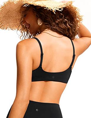 CRZ YOGA Women's Bikini Tops Adjustable Spaghetti Straps Swimsuit