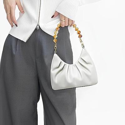 Bag Chain Matte Black Silver Purse Chain Handle Shoulder Crossbody Bag  Resin Pearl Metal Strap Handbag - Yahoo Shopping