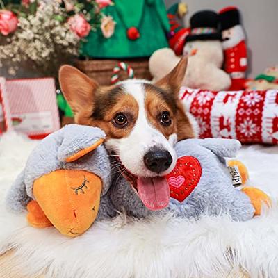 Dog Stuffed Animals with Heartbeat,Small Dog Toys for Dog Anxiety Relief 