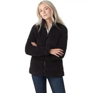 Cozy Patterned Fleece Jacket - Women's Black, M - Fair - Yahoo Shopping