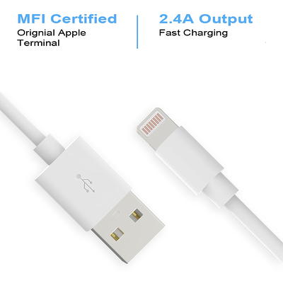 Overtime 4Ft iPhone Charger Cord | Apple MFI Certified USB to Lightning  Cable - White