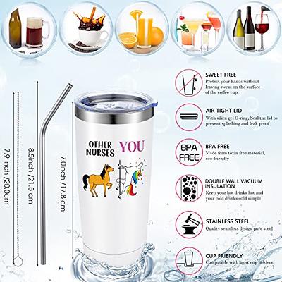 Christmas Gift for Nurse Mother - 20oz Straw Cups Stainless Steel