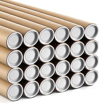 Tubeequeen Kraft Mailing Tubes with End Caps - Art Shipping Tubes 2-inch x  24-inch L, 24 Pack