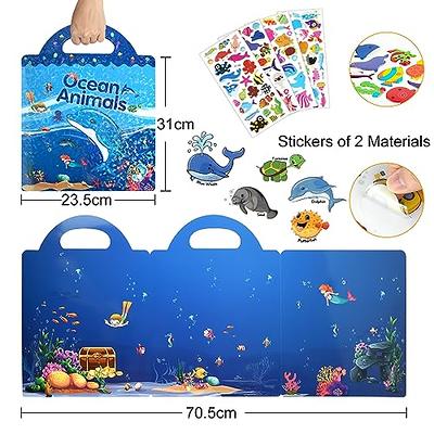 Reusable Sticker Books for Kids 2-4, Ocean Animals Puffy Sticker