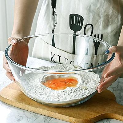 Glass Mixing Bowls with Lids Set of 3-Large Kitchen Salad Bowls