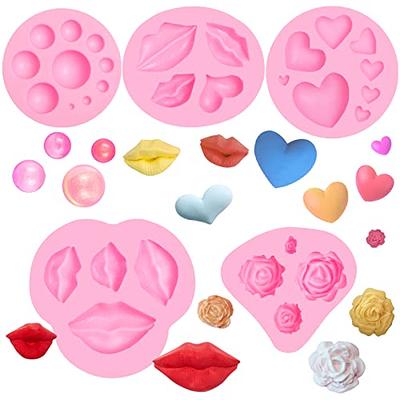 2PCS Round Silicone Muffin Cup Tool Valentines Silicone Molds for Chocolate