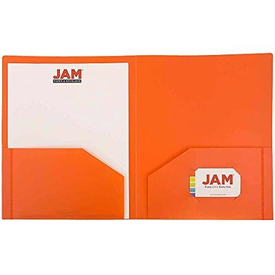 Jam 6pk Heavy Duty 3 Hole Punch 2 Pocket School Presentation Paper Folder  Orange : Target